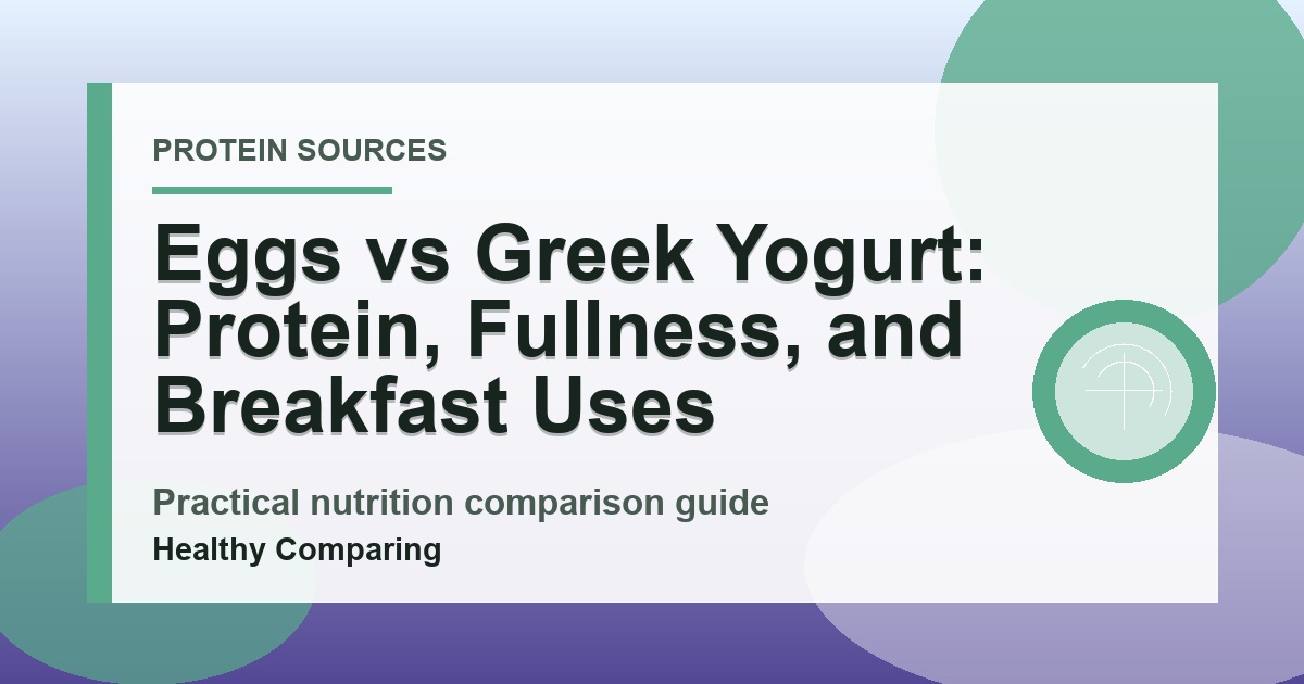 Eggs vs Greek Yogurt: Protein, Fullness, and Breakfast Uses cover image