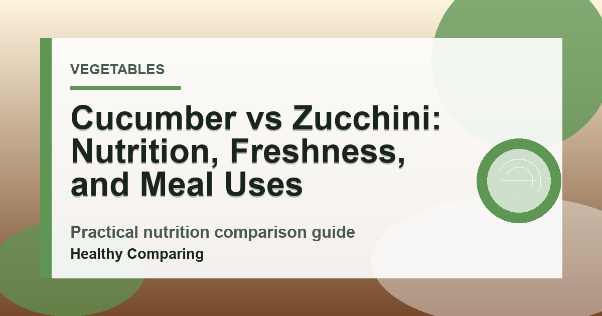 Cucumber vs Zucchini: Nutrition, Freshness, and Meal Uses cover image